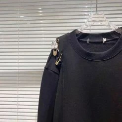 Jessica Bara Kamdyn Long Sleeve Metal Pin Pullover Tops