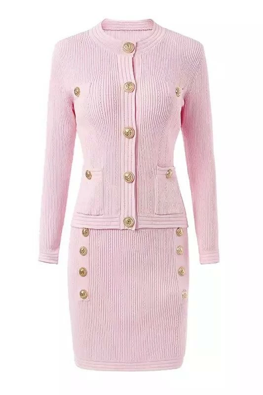 Jessica Bara Eloise Gold Button Two Piece Set