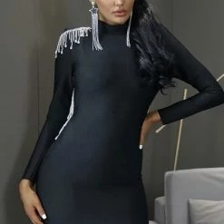 Birthday Suit Jessica Bara Talia Rhinestone Tassel Backless Mini Dress