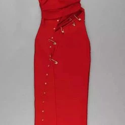 Summer Lovin' Jessica Bara Kara Safety Pin Midi Dress