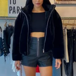 Reve Doll Essentials Jessica Bara Lexie Fringe Faux Fur Jacket