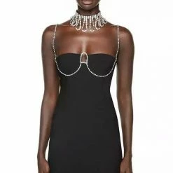 Jessica Bara Zahra Bandage Diamond Mini Dress