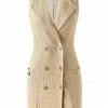 Jessica Bara Zehra Gold Button Blazer Dress