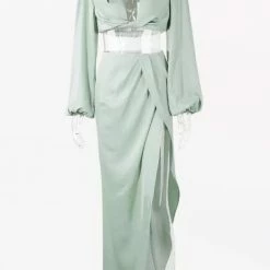 Jessica Bara Radika Long Sleeve Crop Top And Maxi Skirt Two Piece Set Summer Lovin'