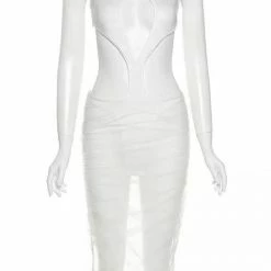 Jessica Bara Nova Cut Out Mesh Midi Dress