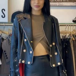 Jessica Bara Darren Faux Leather Motorcycle Biker Jacket Best Sellers