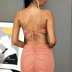 Jessica Bara Rosalie Ruched Cut Out Mini Dress Dresses