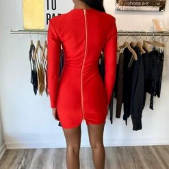 Jessica Bara Emma Long Sleeve Bandage Mini Dress Birthday Suit