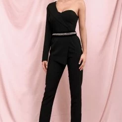 Reve Doll Essentials Jessica Bara Rhett One Shoulder Jumpsuit