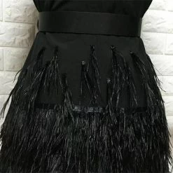 Jessica Bara Romilly Belted Feather Blazer Dress Influencer Style