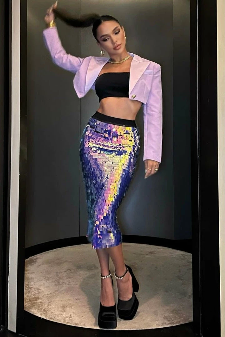 Jessica Bara Dixie Long Sleeve Cropped Blazer