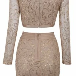 Jessica Bara Kasey Sequin Top And Skirt Two Piece Set