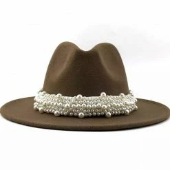 Jessica Bara Antonella Wool Felt And Pearl Short Brim Hat