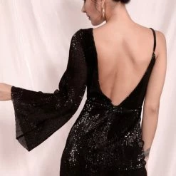 Birthday Suit Jessica Bara Donnie One Shoulder Sequin Mini Dress