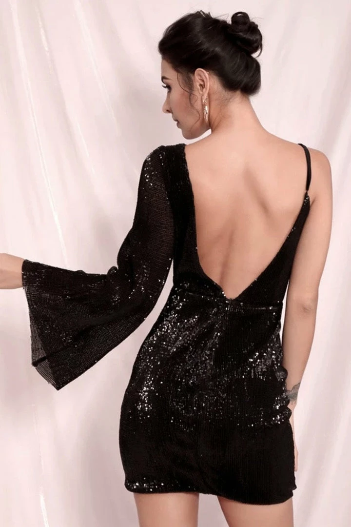 Birthday Suit Jessica Bara Donnie One Shoulder Sequin Mini Dress