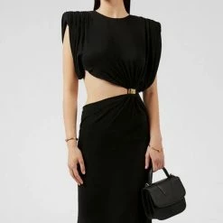 Influencer Style Jessica Bara Veronica Short Sleeve Cut Out Mini Dress