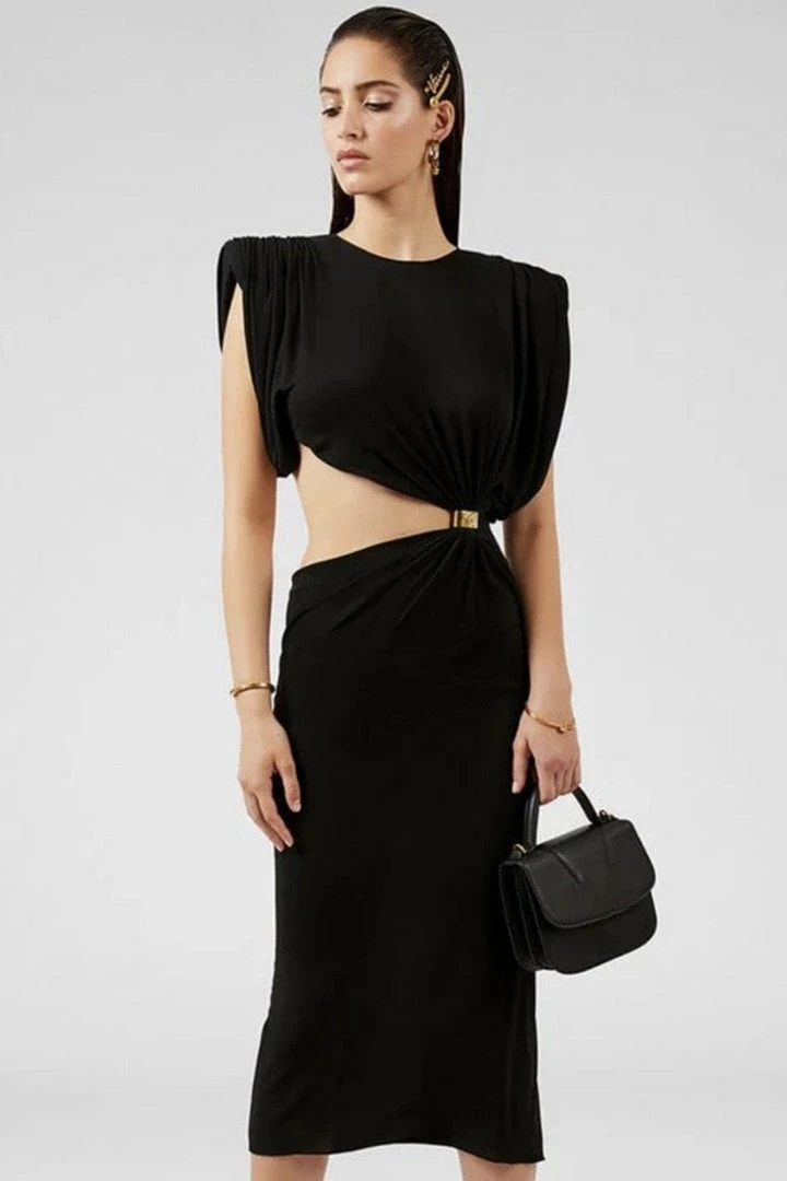 Influencer Style Jessica Bara Veronica Short Sleeve Cut Out Mini Dress