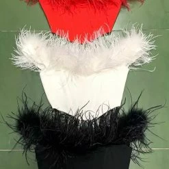 Jessica Bara Kiley Off The Shoulder Feather Corset Top Influencer Style