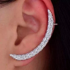 Jessica Bara Stella Platinum Plated Crescent Moon Ear Cuff The Event Shop