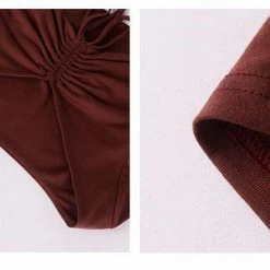 Jessica Bara Clarise Ruched Long Sleeve Crop Top And Skirt Two Piece Set