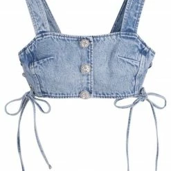 Summer Lovin' Jessica Bara Kieran Denim Cropped Tank Top