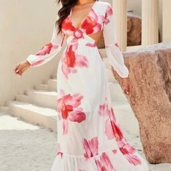 ReveBoutique Jessica Bara Jeana Floral Long Sleeve Maxi Dress Summer Lovin'