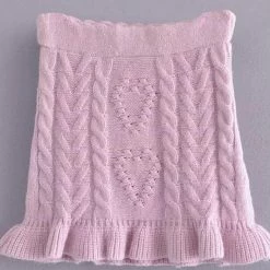 Jessica Bara Lottie Fuzzy Knit Sweater And Skirt Two Piece Set