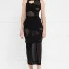 Jessica Bara Julane Sheer Mesh Cross Banded Maxi Dress The Event Shop