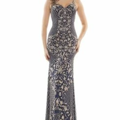 Colors Dress Beaded Strappy Back Gown