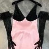 Jessica Bara Mary Bow Lace Mini Dress And Gloves Two Piece Set Birthday Suit