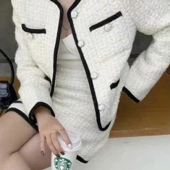 Jessica Bara Janelle Tweed Jacket And Skirt Two Piece Set The 9-5 Shop