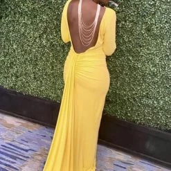 Jessica Bara Rea Rhinestone 8 Line Back Drop Necklace The Event Shop