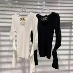 Jessica Bara Joslyn Long Sleeve Chain Cut Out Top Reve Doll Essentials