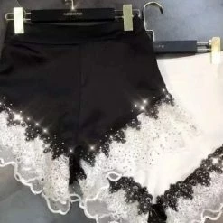 Jessica Bara Daisie Lace Rhinestone Shorts