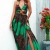 Jessica Bara Ilana Leopard Cut Out Maxi Dress