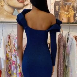 Jessica Bara Haden One Shoulder Ruffle Mini Dress Influencer Style