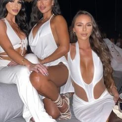 Jessica Bara Nova Cut Out Mesh Midi Dress Influencer Style