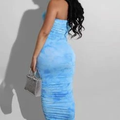 Summer Lovin' Jessica Bara Cressida Strapless Tie Dye Maxi Dress