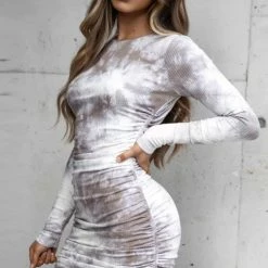 Jessica Bara Candace Tie Dye Long Sleeve Mini Dress Summer Lovin'