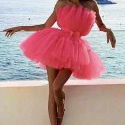 The Event Shop Jessica Bara Annabelle Tulle Pleated Ruffle Mini Dress