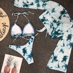 Influencer Style Jessica Bara Leslie Tie Dye 3 Piece Bikini Set