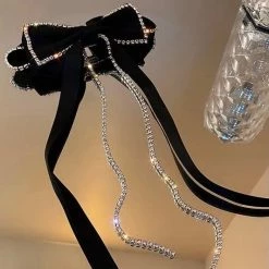 Jessica Bara Bonnie Bow Rhinestone Hair Clip Birthday Suit