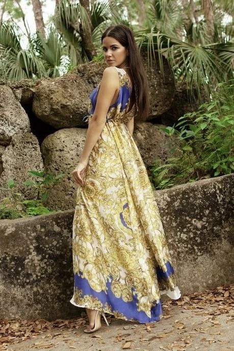 Cioccolato Anna Blue Queen Maxi Dress