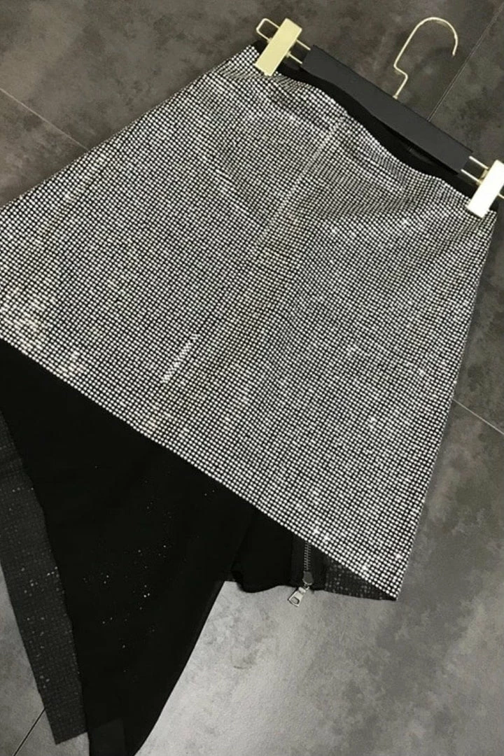 ReveBoutique Summer Lovin' Jessica Bara Manny Rhinestone Zipper High Waisted Skirt