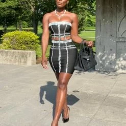 Jessica Bara Fabiola Strapless Crystal Cut Out Mini Dress