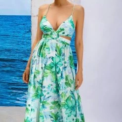 Jessica Bara Analeah Floral Cut Out Maxi Dress Summer Lovin'