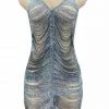 Jessica Bara Callisto Rhinstone Cut Halter Mini Dress