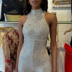 The Event Shop Jessica Bara Rogue Sequin Open Back Jumpsuit