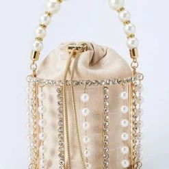 The Event Shop Jessica Bara Stormi Pearl Rhinestone Clutch