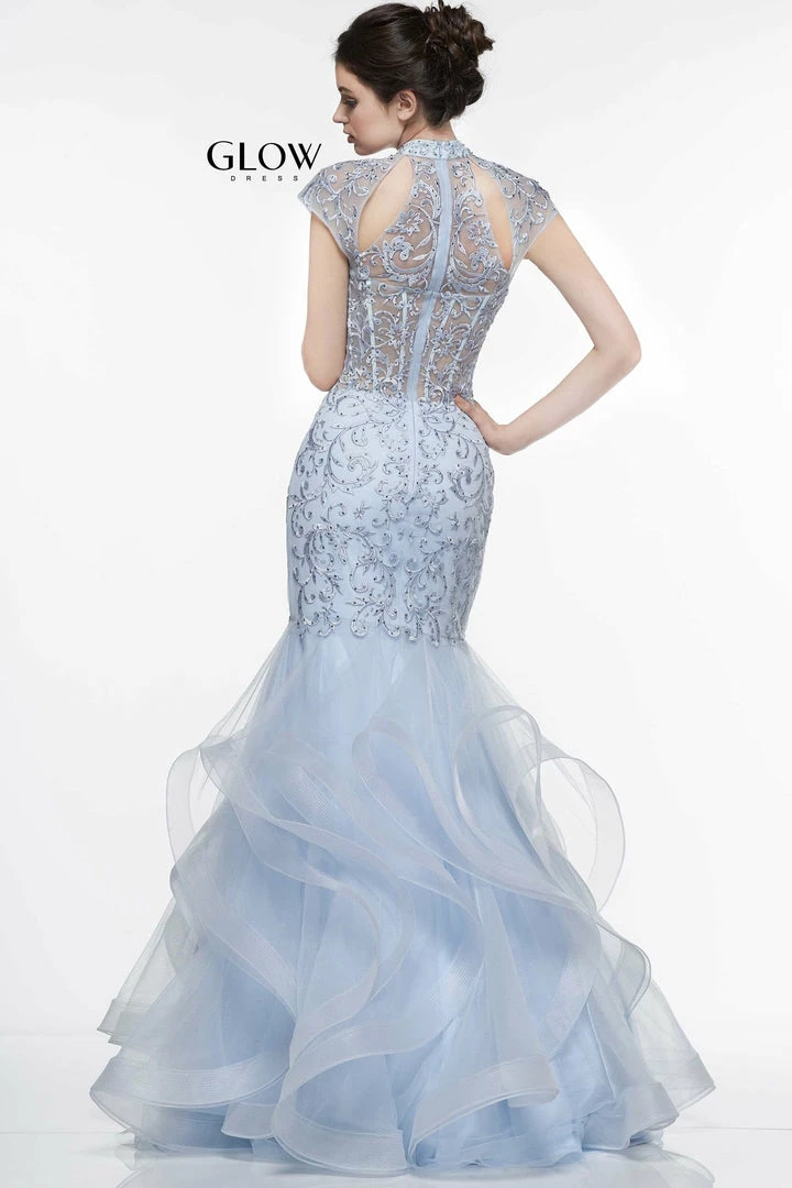 Colors Dress High Neck Ruffled Trumpet Gown The Event Shop